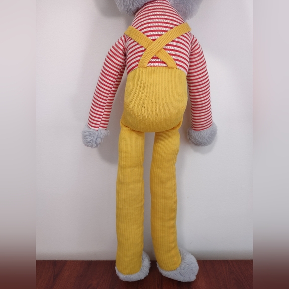 Vintage Knee Hugger Mouse 24" Plush Yellow Corduroy Overalls Stuffed Animal - Picture 6 of 6